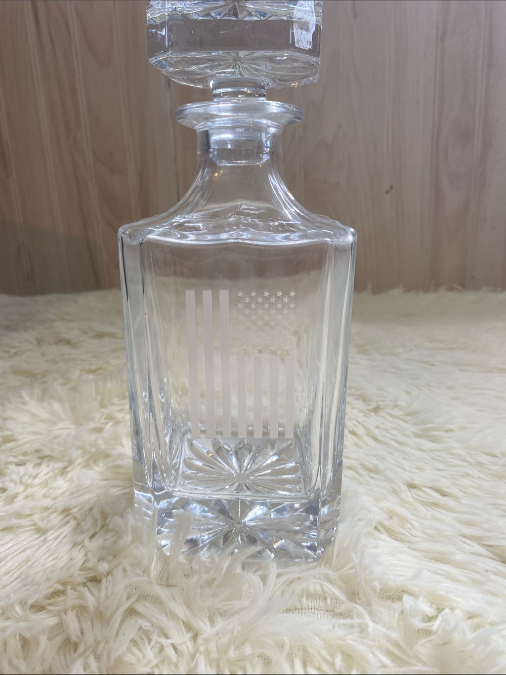 NEW Old Southern Brass Flag Whisk Decanter